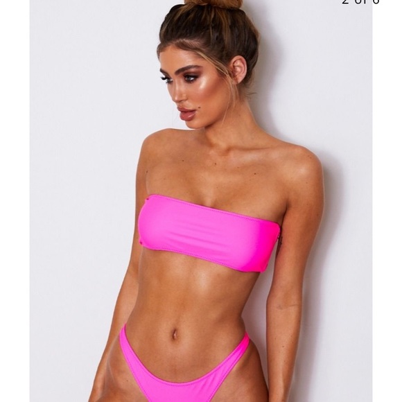 White Fox Neon Pink Bikini Top - Picture 3 of 3